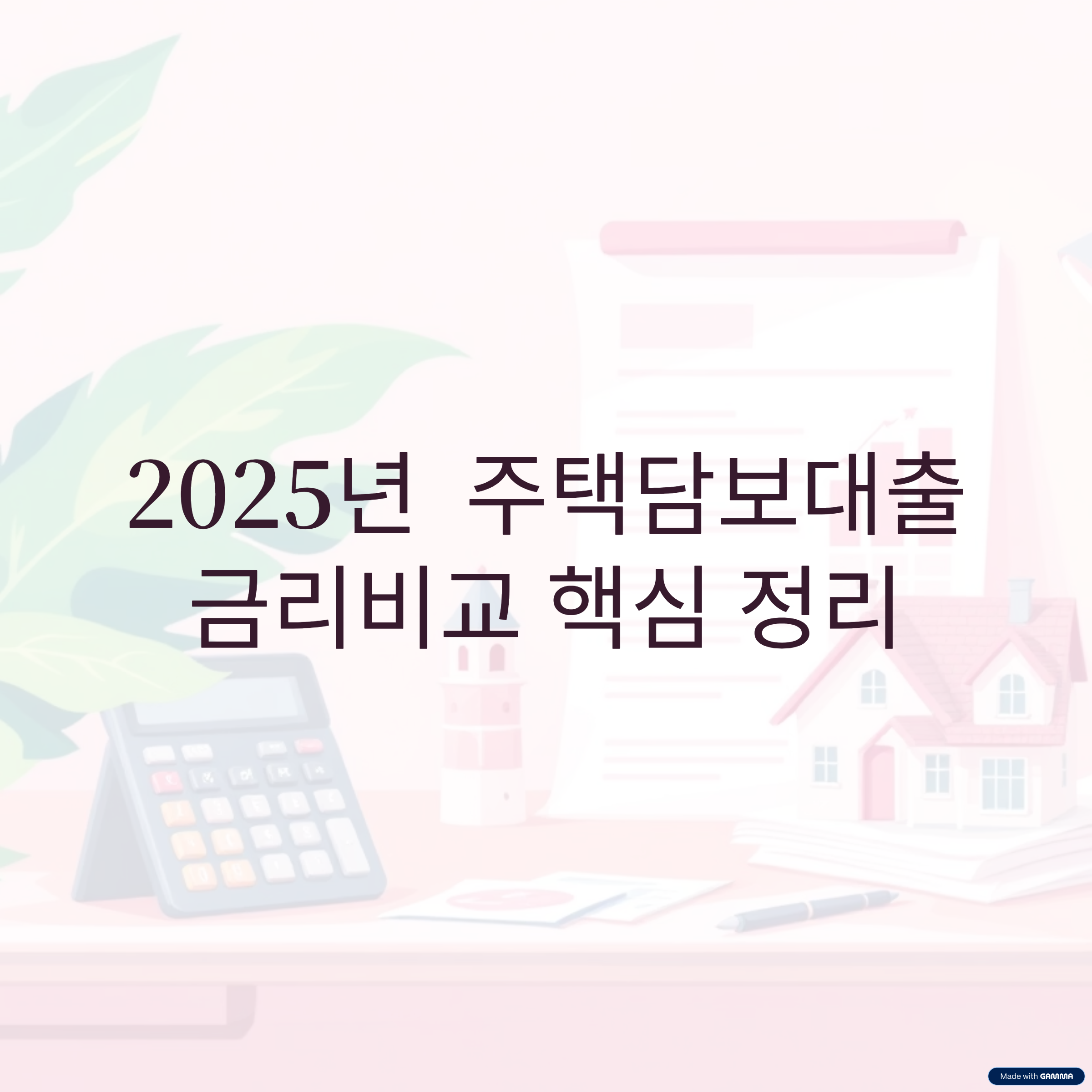 2025년 주택담보대출 금리비교 핵심정리